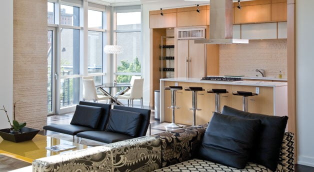 Living room - Kitchen