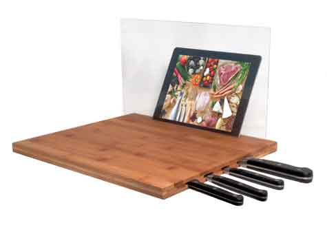 Cutting board - Cta Digital Bamboo Cutting Board with Screen Shield for iPad PAD-BCBG