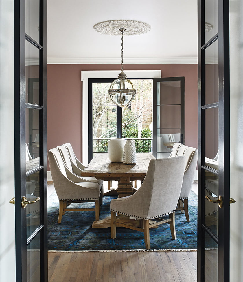 New doors open from the kitchen to the dining room