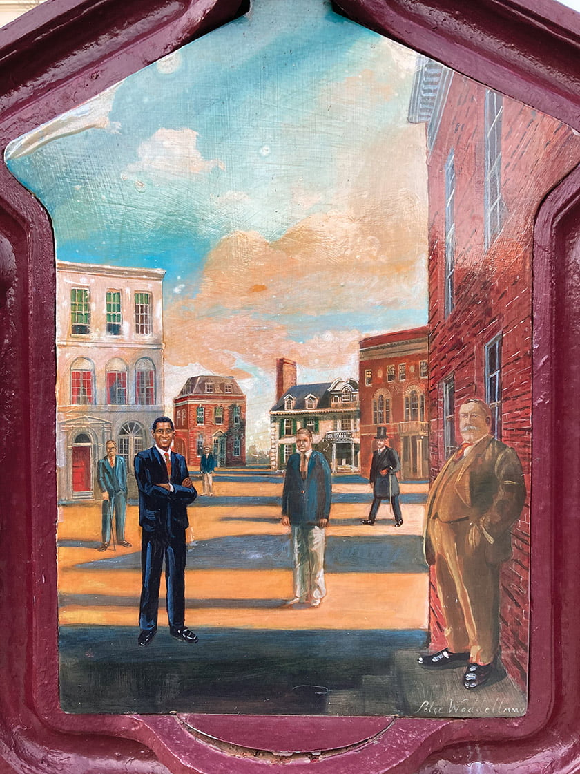 One of Waddell’s call-box paintings in Washington assembles the U.S. presidents who have lived in Kalorama.
