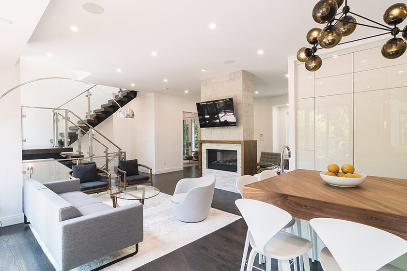 Modern open kitchen and family room