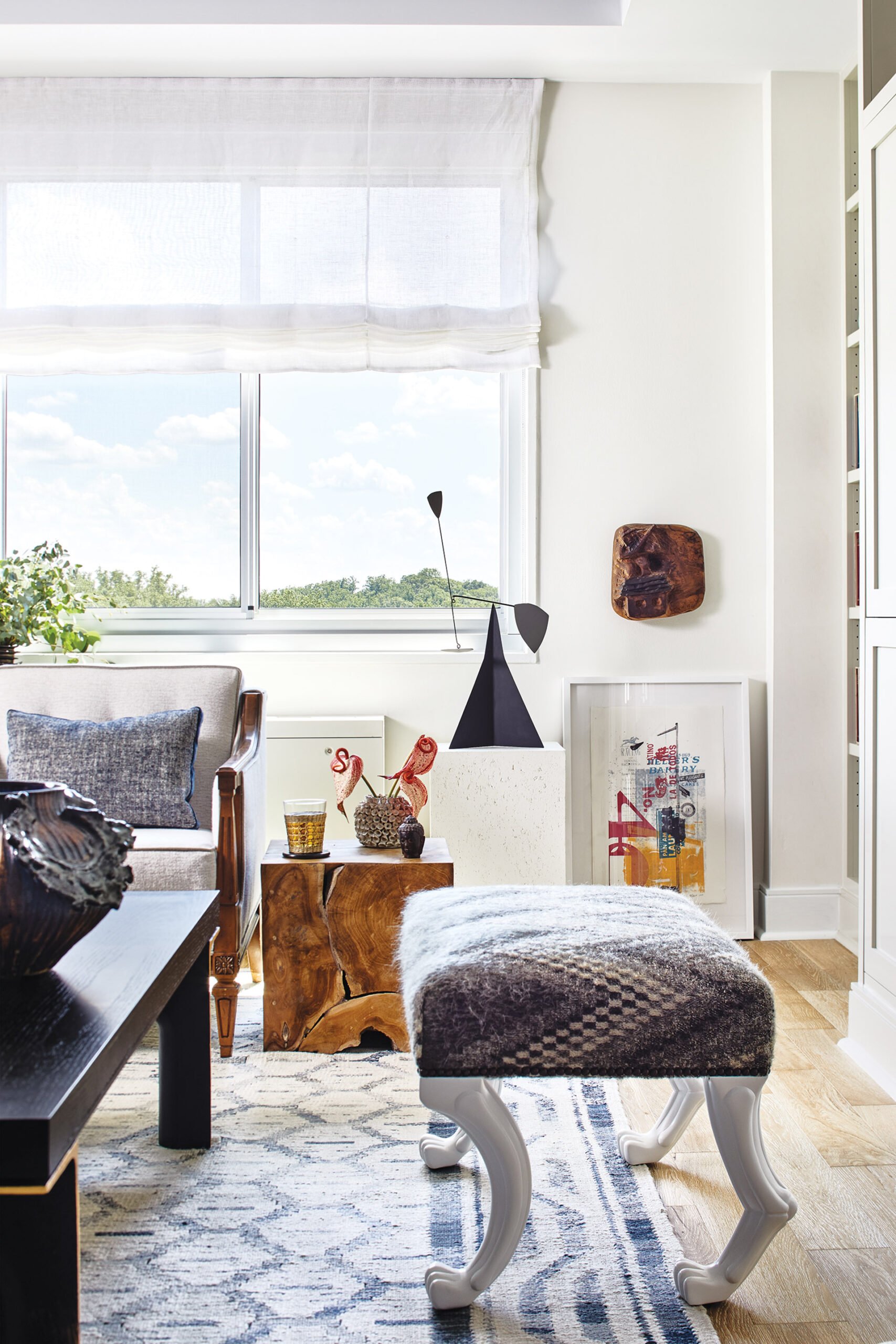 Gauzy, textured window treatments