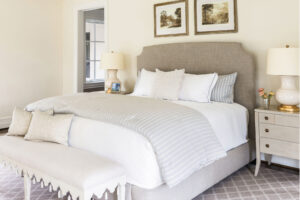 Luxury bedroom design with room-darkening treatments, layered lighting, and textured wall coverings for a sophisticated, neutral space | Home and Design