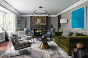 Living area designed by Laura Hildebrandt of Interiors by LH | Home and Design
